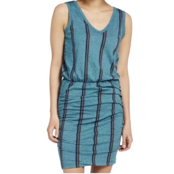 Sundry Teal  Striped Dress - Picture 1 of 11